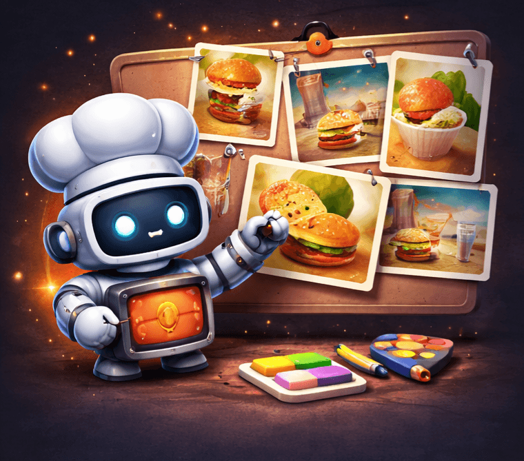 Style match mode — reference photos inspire new branded content